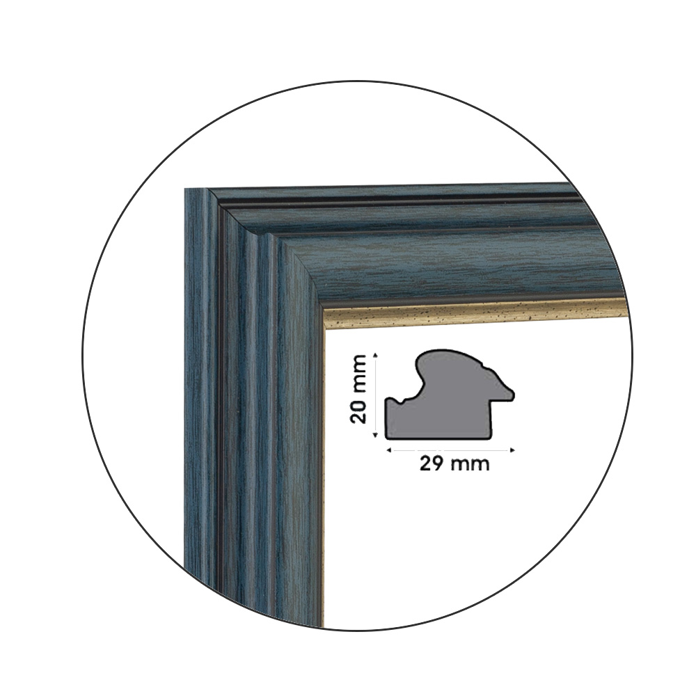 Ramă Silvery Blu | 2,9 cm
